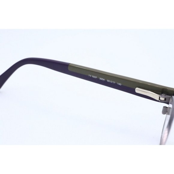 Tory Burch TY 1037 3004 Purple Silver Eyeglasses Clear lenses - Picture 4 of 5